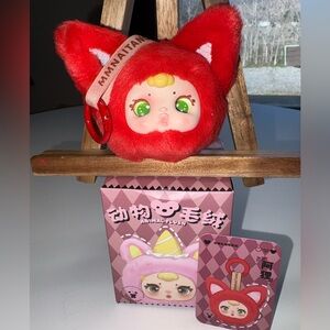 ✨ Kawaii Red Fox Plush Keychain – Designer Blind Box Art Toy ✨